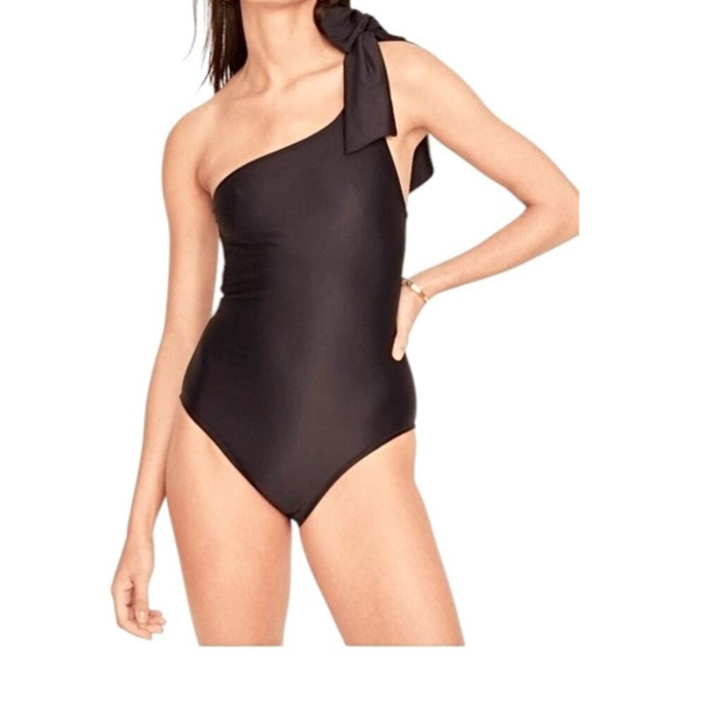 New J.Crew 10 bow tie one shoulder one piece swimsuit SW 3351